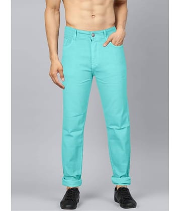 JB JUST BLACK Regular Fit Cuffed Hem Men's Jeans - Turquoise Blue ( Pack of 1 )
