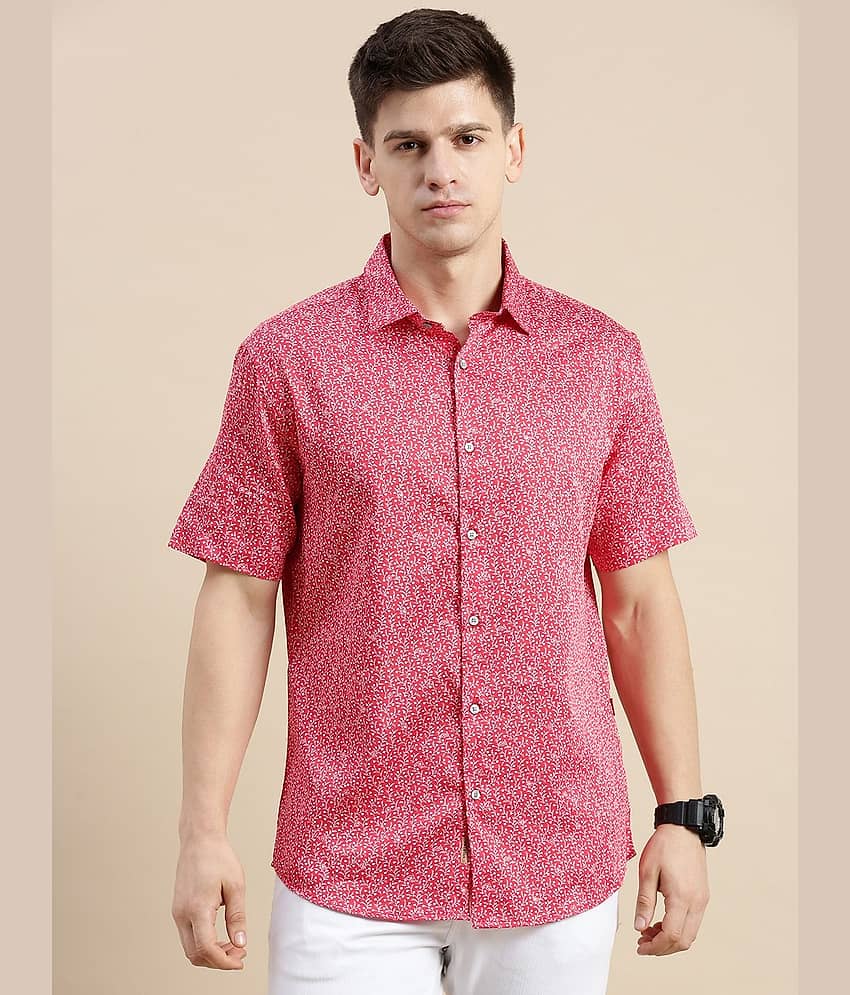 Showoff Cotton Blend Regular Fit Printed Half Sleeves Men's Casual Shirt - Red ( Pack of 1 )