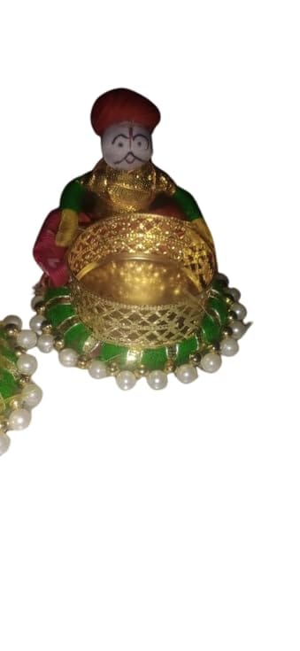 Handmade Rajasthani Puppet Tealight Candle Holders: Decorative Recycled Creations for Diwali Home Decor and Gifting.