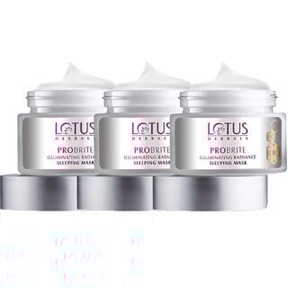 Lotus Herbals Probrite Illuminating Radiance Sleeping Mask  Detoxifies  Hydrates Skin  50G ( Pack Of 3)