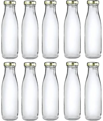 Afast Glass Water Bottle, Transparent, Pack Of 10, 500 ml