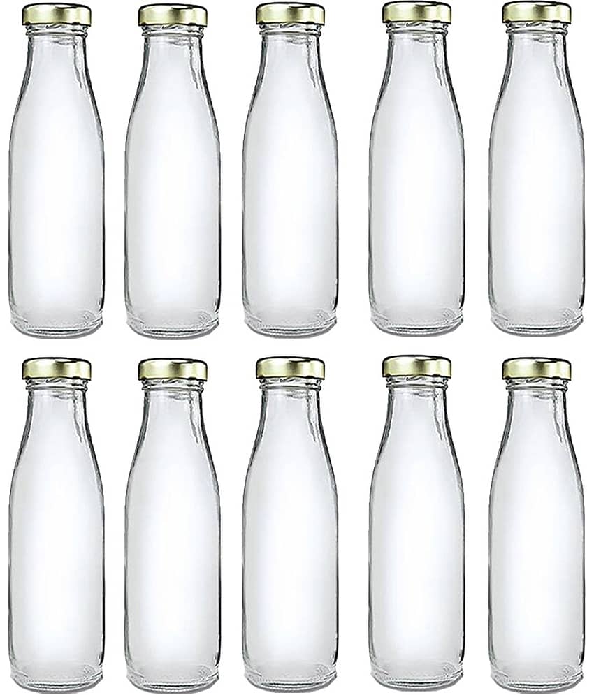 Afast Glass Water Bottle, Transparent, Pack Of 10, 500 ml