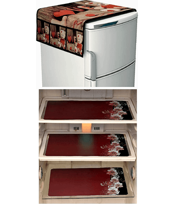 Exopick - Brown Jute Fridge  Top Cover (Pack of 1)