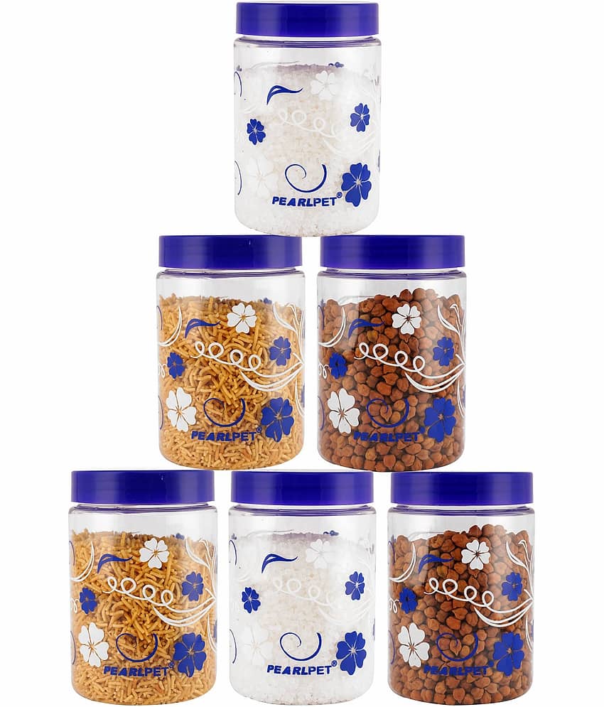 PearlPet - Blue Polyproplene Food Container ( Pack of 6 )