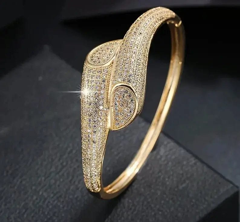 Snake Design Bracelet with Rhinestone