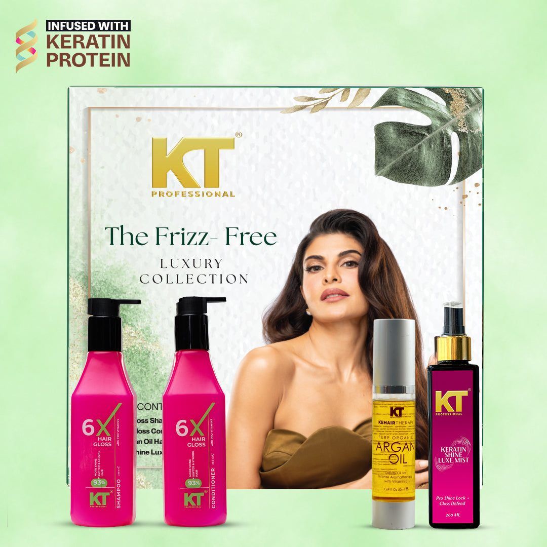KT Professional Shine Hair Care Gift Kit, Shampoo, Conditioner, Serum & Keratin Mist - 750ml