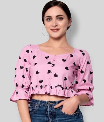 GOD BLESS Women's Rayon Crop Top ( Pink )