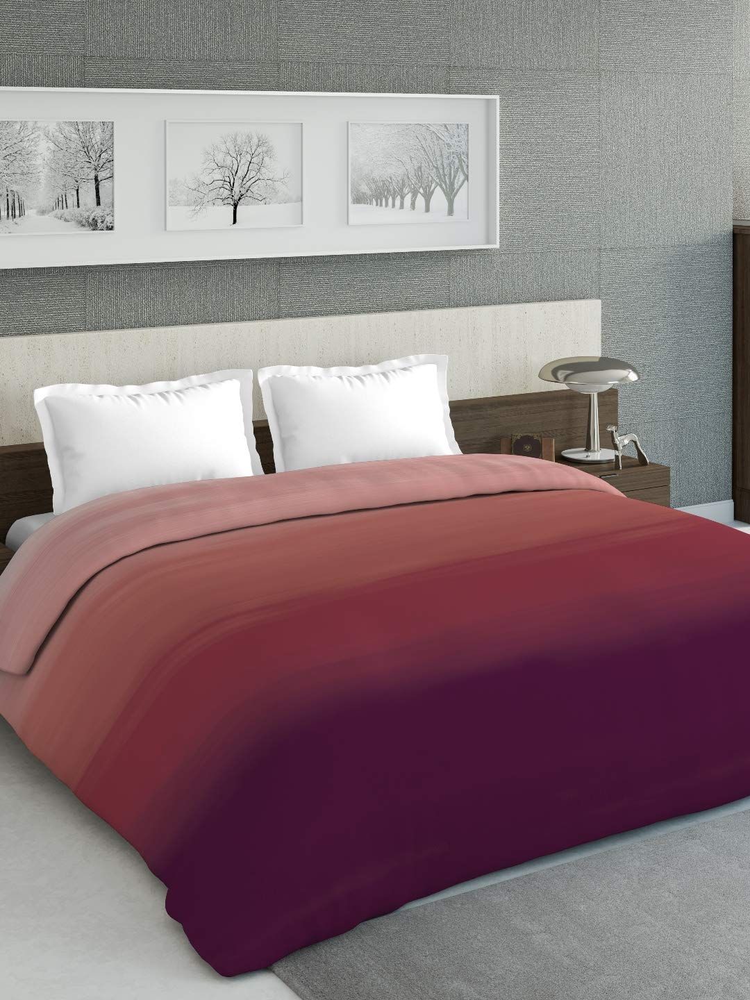 DDECOR - Esteem Collection 100% Cotton Abstract Pattern 210TC King Quilt |229 CM X 274 CM| - Wine