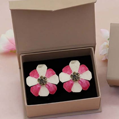 Handcrafted Small Fish Scale Flower Earrings