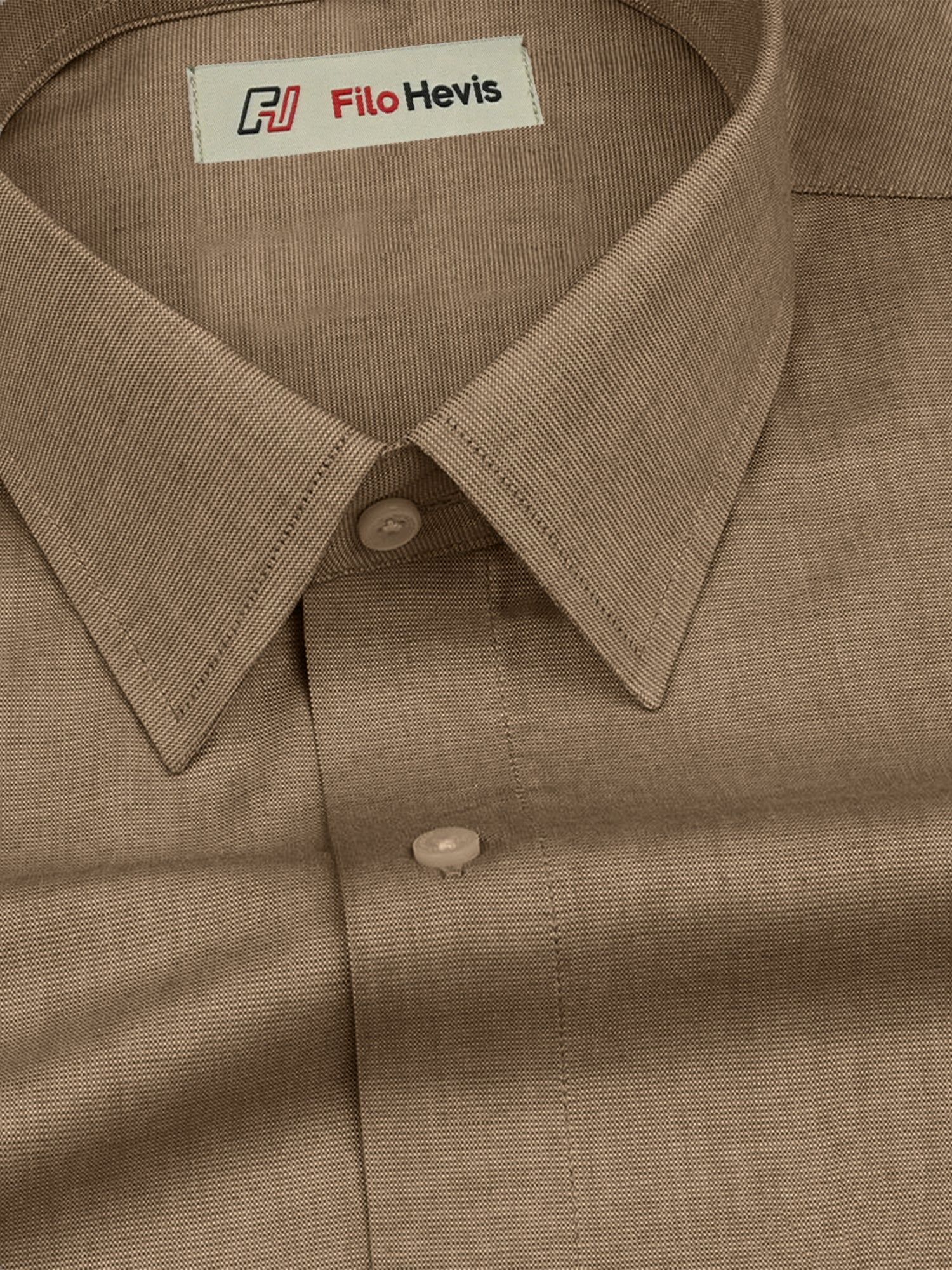 Filafil Fabric Regular Fit Formal Shirt Full Sleeve -Beige-S