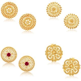Vighnaharta Sizzling Charming Alloy Gold Plated Stud Earring Combo set For Women and Girls Vighnaharta Sizzling Charming Alloy Gold Plated Stud Earring Combo set For Women and Girls