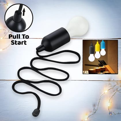 LED Pull Cord Light  Hanging Black LED Bulb (3 Pc)