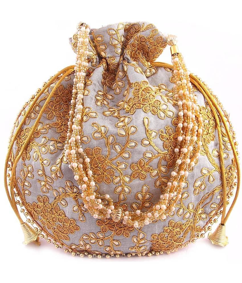 Apratim Gray Silk Potli