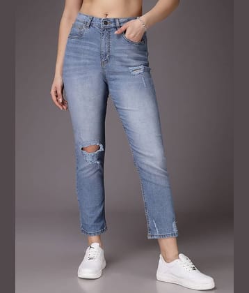 Freehand - Blue Cotton Blend Straight Fit Women's Jeans ( Pack of 1 )