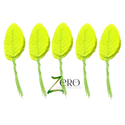 Bunch of 50 Pcs Hand Made Fabric Leaves - Light Green Color