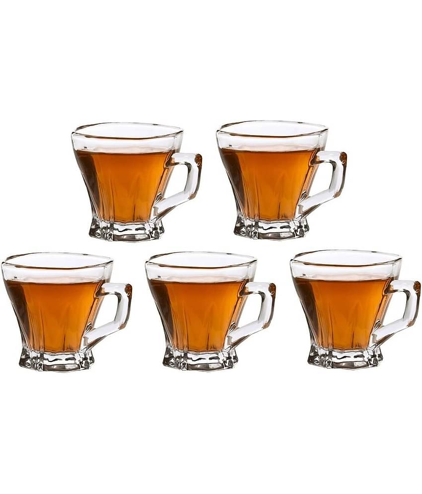 Somil Glass Coffee & Tea Cup Solid Glass Tea Set 120 ml ( Pack of 5 )