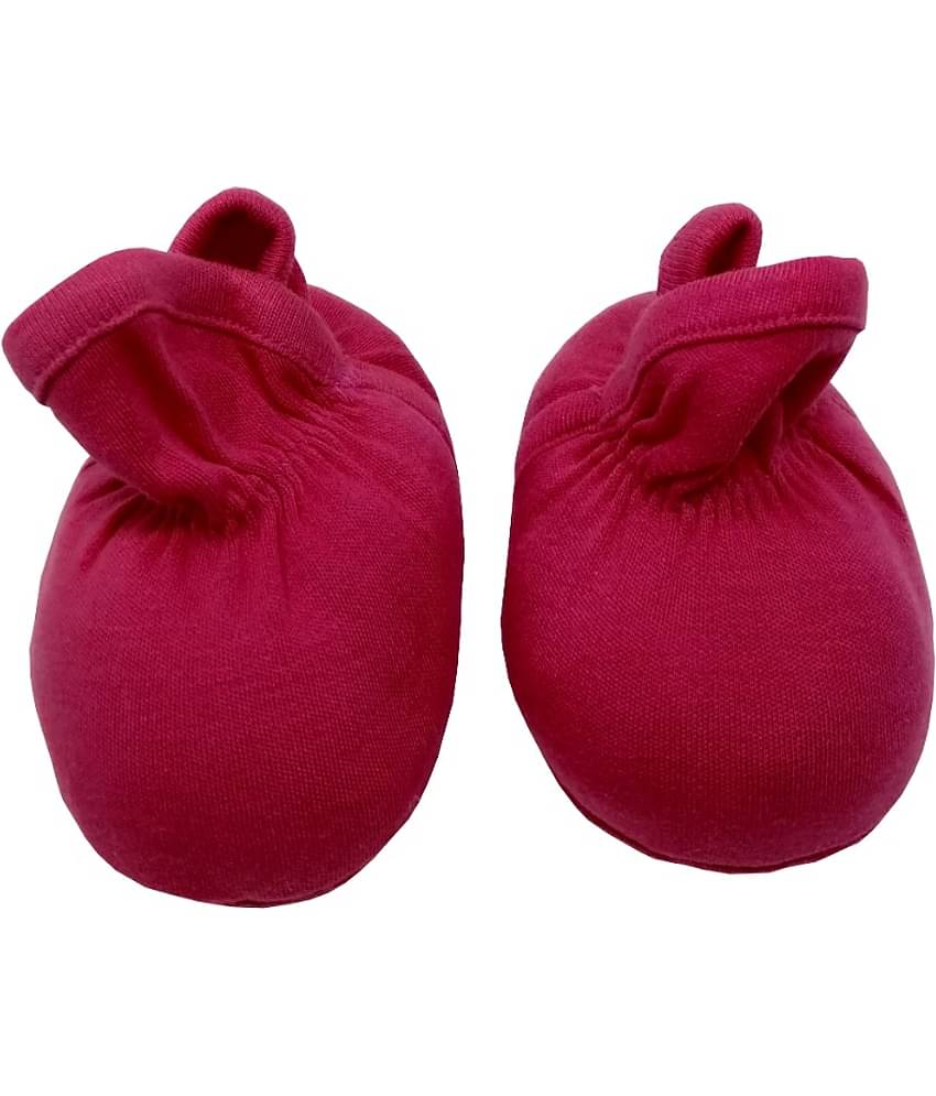 Kaboos Pink Bright Color Baby Booties for Kids(0-6 Month)