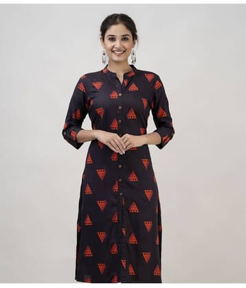 MAUKA - Brown Rayon Women's Front Slit Kurti ( Pack of 1 )