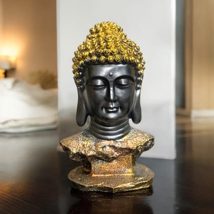 Buddha Bust Statue Buddha Head Showpieces for Home Office Decor Height 42 cm-Poly Resin