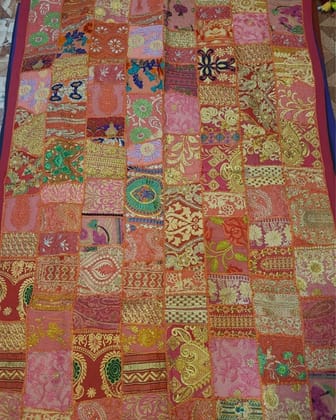 Khamma Ghani Kambadiya Scarlet Red Wall Hanging Table Cloth