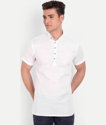 Vida Loca - White Cotton Men's Shirt Style Kurta ( Pack of 1 )