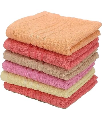 Swadesi E Shop Pack of 6 Cotton 401-450 -GSM Hand Towel ( Multicolor )