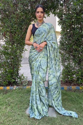 Embrocation Pista 1 Minute Ready To Wear Chinon Silk Saree