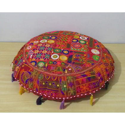 Khamma Ghani Bright Cotton Kantha Cushion Covers-Set of 2 / 18 Inch