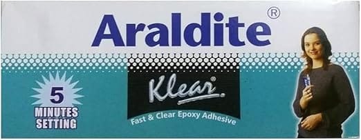 ARALD KLEAR Super Epoxy Glue, Colourless, Sets in 5 Minutes, 90 gm Pack of 2, Multi-Purpose Usage