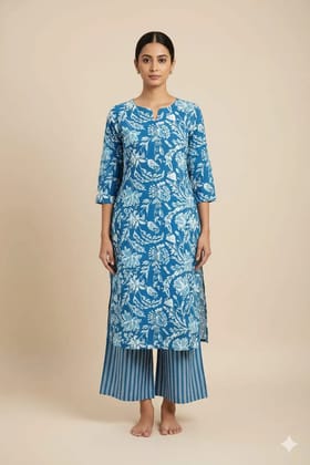 Stitched Cotton Sets Elegant Hand Block Printed Cotton Kurti Sets perfect for daily wear and festive occasions!Comfort fit | Soft breathable fabric | Beautiful hand block prints.