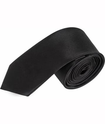 Greyon Black Polyester Formal Thin Tie