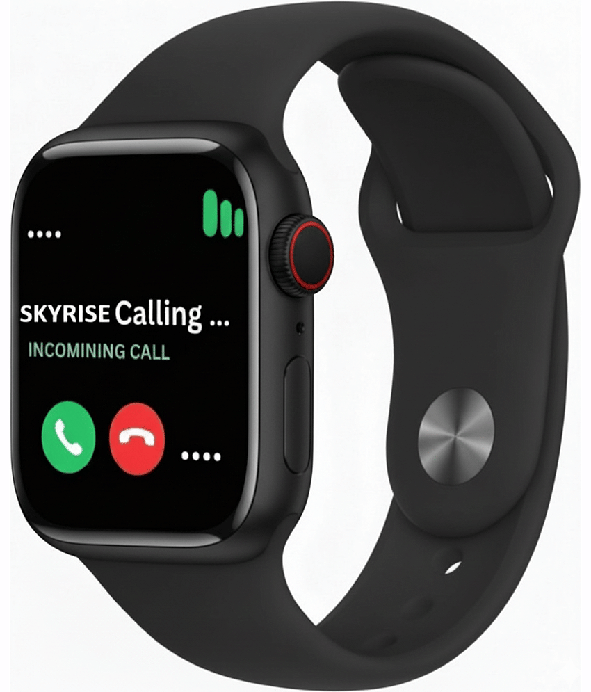 SKYRISE Limited Edition Smartwatch | Heart Rate | Steps | Wireless Charging Smartwatch (Black Strap, 2.09 Inch Big Sunlight Proof Display)