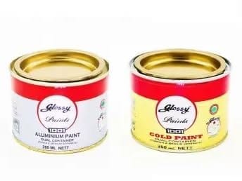 1001 ALUMINIUM PAINT + GOLD PAINT COMBO 200ML+200ML DUAL PACK BEST FINISH ALUMINIUM (SILVER), GOLD Enamel Wall Paint (400)