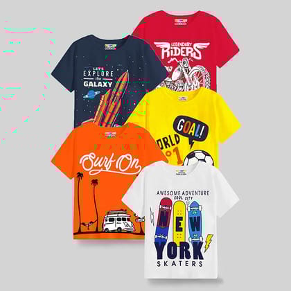 KUCHIPOO Boys Half Sleeves T-Shirts-1-2 YEARS