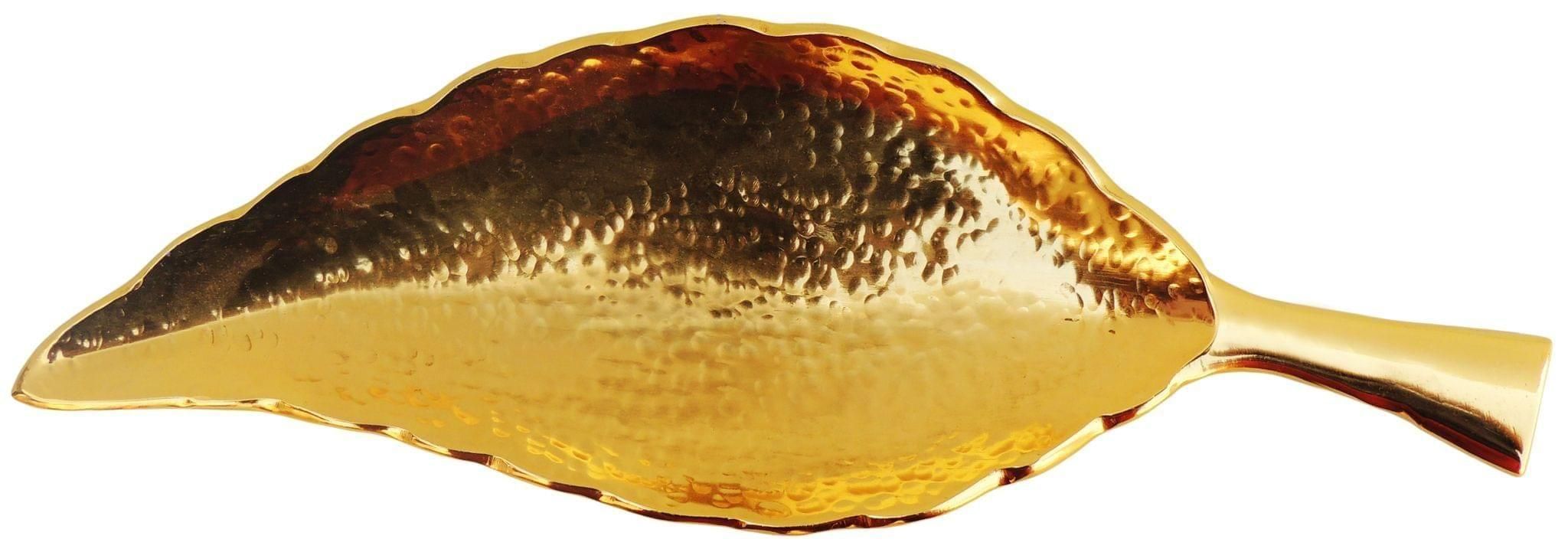 Decorative Neem Leaf Gold Hammerd - 13*4*1.5 inch (A3182/13)
