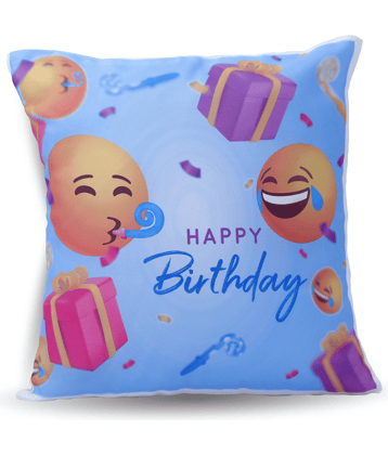 Ros - Light Blue Polyester Gifting Printed Cushion