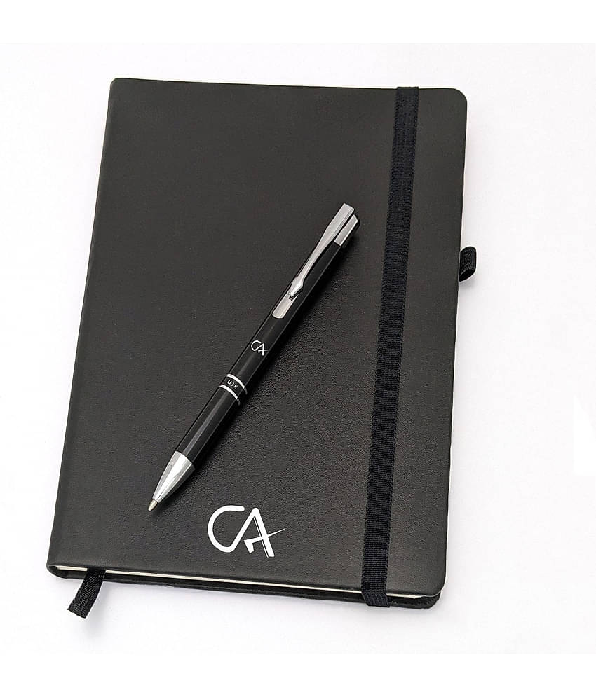 UJJi CA Logo Printed Click Metal Pen & Notebook Set