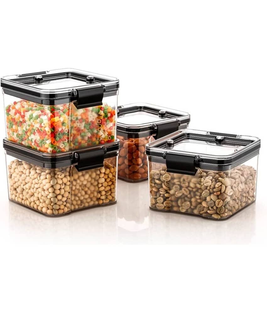 iview kitchenware - Black Polyproplene Food Container ( Pack of 4 )