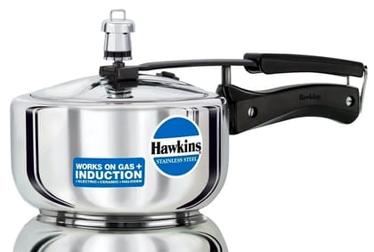 Hawkins Stainless Steel Induction Pressure cooker, 2 Litre(B25) (Capacity - 2ltr) by Mahavir Home Store