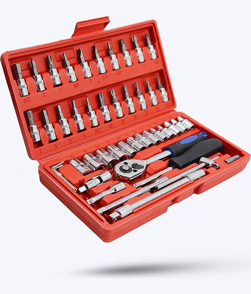 Aldeco 46 in 1 Pcs Tool Kit and Socket Set Multi Purpose Combination Tool Case Precision Socket Set.