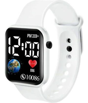 PIRASO White Silicon Digital Men's Watch