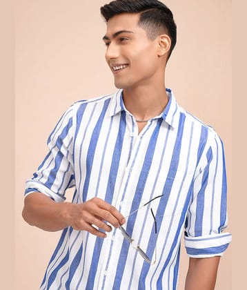 Locomotive 100% Cotton Regular Fit Striped Full Sleeves Men's Casual Shirt - Multicolor ( Pack of 1 )