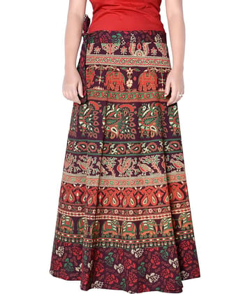 Sttoffa Cotton Wrap Skirt - Brown