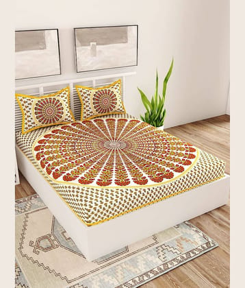 Uniqchoice Cotton Double Bedsheet ( Brown )