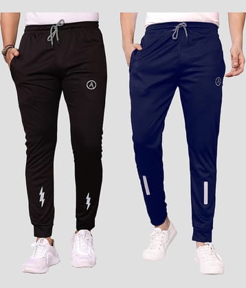 Anand Multicolor Lycra Men's Joggers ( Pack of 2 )