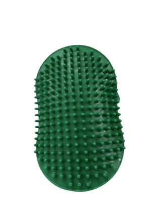 FAIRBIZPS Pet Bath Comb Massage Comb with Ring Handle Rubber Bristles Hand Brush Band Comb for Dogs & Cats