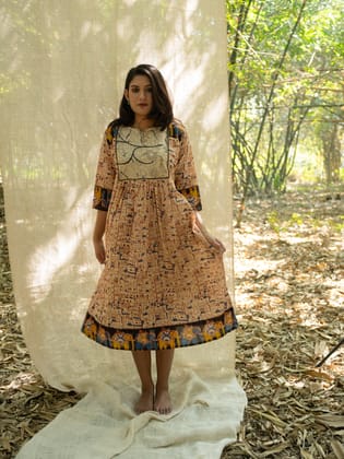Ethnic Motifs Print A-Line Dress-L