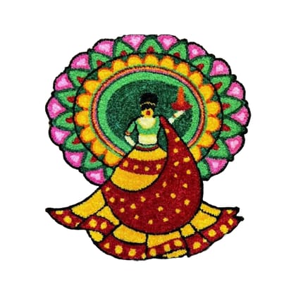 Handcrafted Woolen Rangoli Door-mat 2