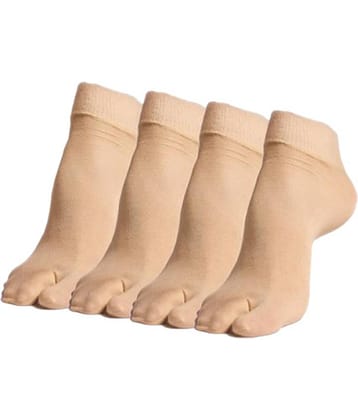 Ultimate Beige Cotton Women Socks - 4 Pair Pack