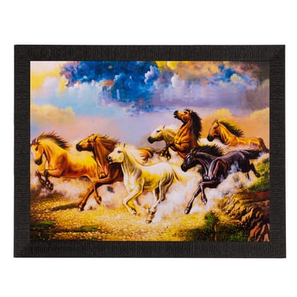 Running Lucky Horses Matt Textured UV Art Painting